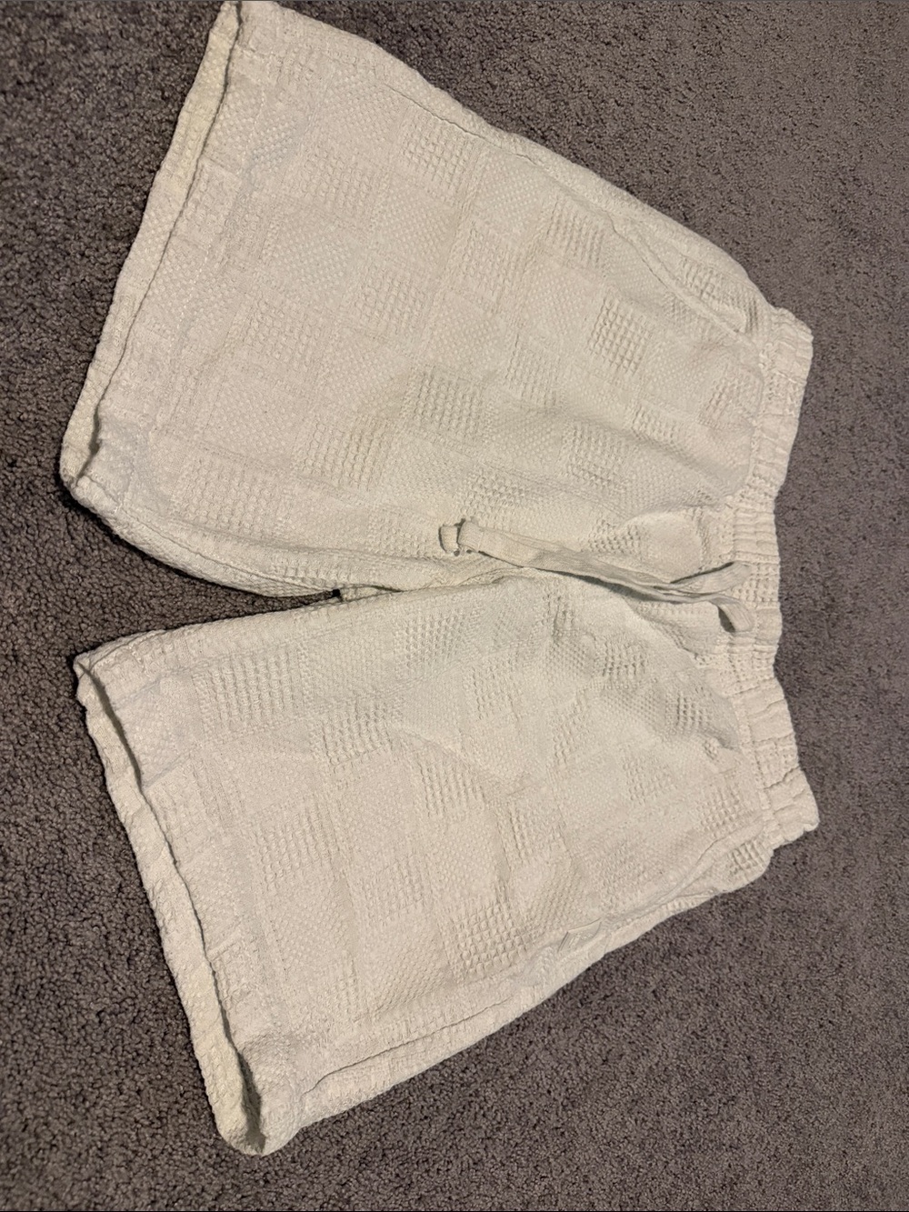 Men's White Textured Shorts